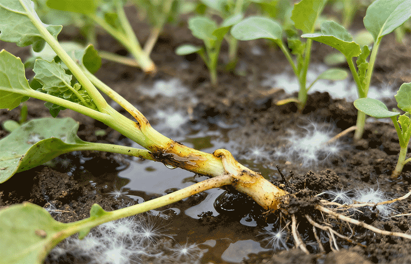 油菜苗期猝倒病