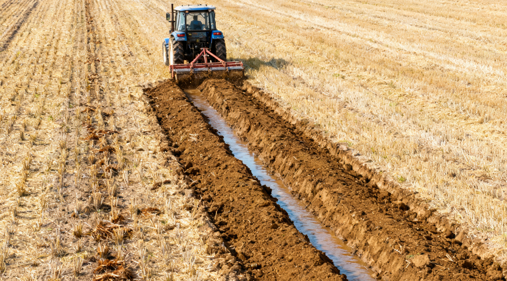 稻茬麦田如何开沟排水降渍，确保小麦播种质量与稳产？