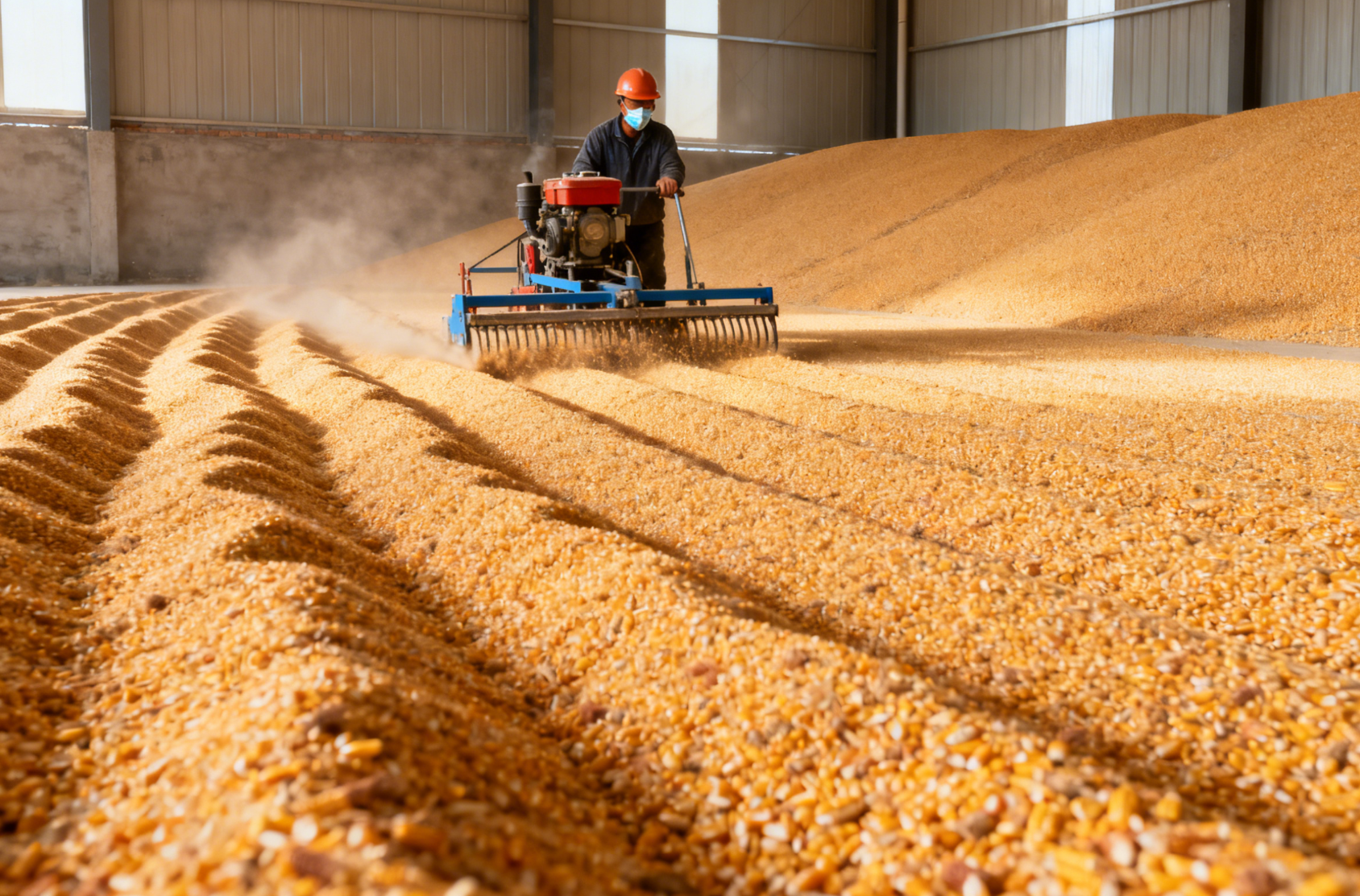 针对高水分玉米，冬季在仓内通过底部通风进行“就仓干燥”的技术要点和风险控制有哪些？