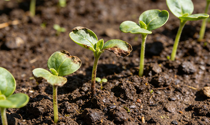 棉花幼苗立枯病典型症状近景